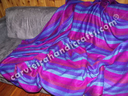 Blankets stripes purples multicolor