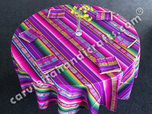 Set oval tablecloth + 6 corditading napkings