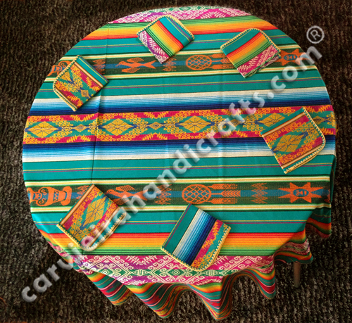 Set round tablecloth + 6 corditading napkings